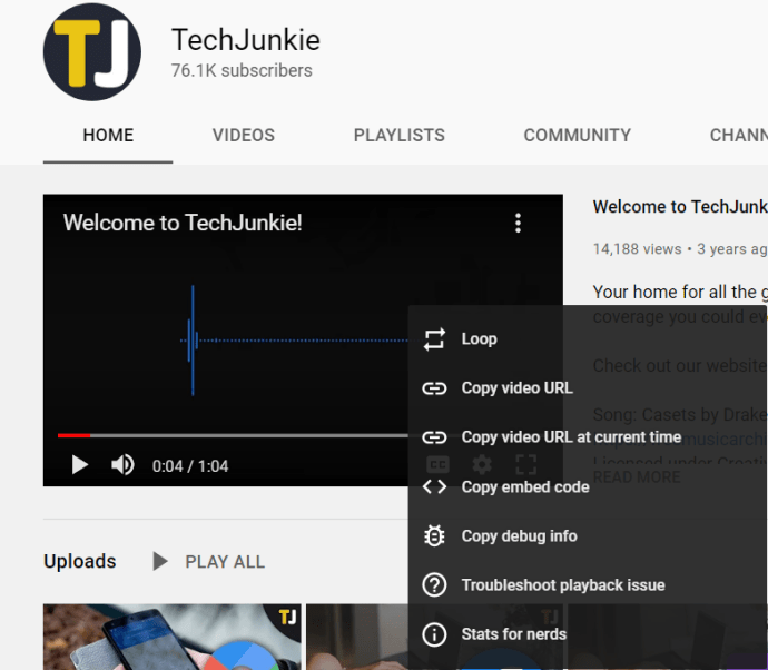 TechJunkie Youtube-Kanalseite