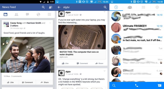 최고의 안드로이드 앱 2015 - 페이스북과 메신저