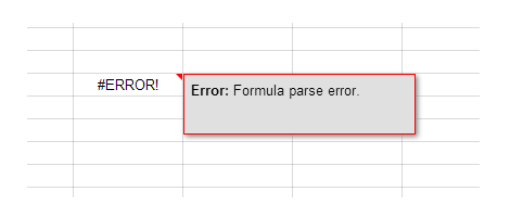 Google Tabellen-Formel-Parser-Fehler - wie man es behebt