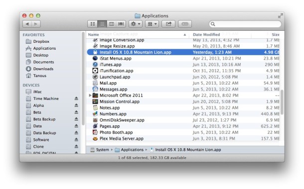 OS X-Installationsprogramm erstellen