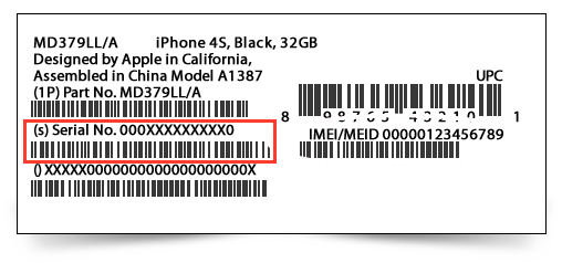 iphone seriennummer box aufkleber