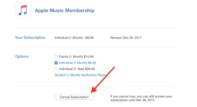 Apple Music Aboneliğini İptal Et